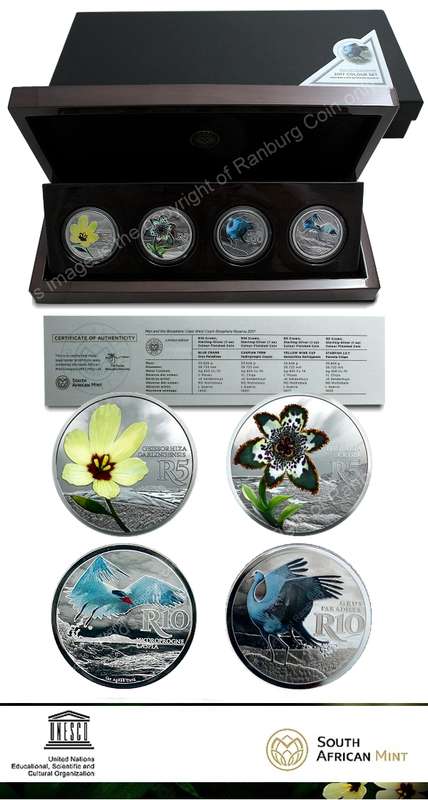 *#* BRAND NEW - 2017 SILVER SA MINT COLOURED COIN PRESTIGE SET *#*
