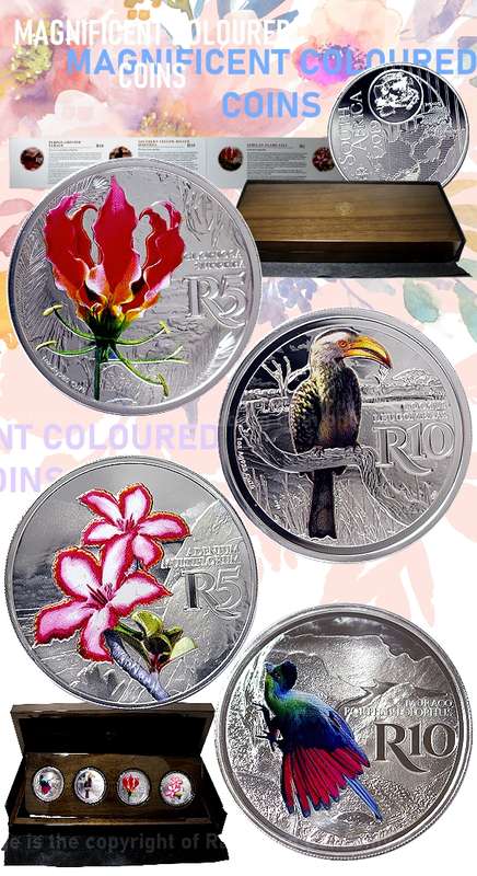 *#* 2019 1oz Sterling Silver Coloured 4x Coin Man & the Biosphere Kruger to Canyons Bio Reserve *#*