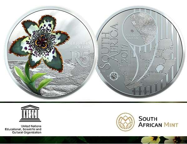 *#* NEW!!! - 2017 SILVER SA MINT COLOURED COIN SERIES - Crown size Starfish Liyy - *#*