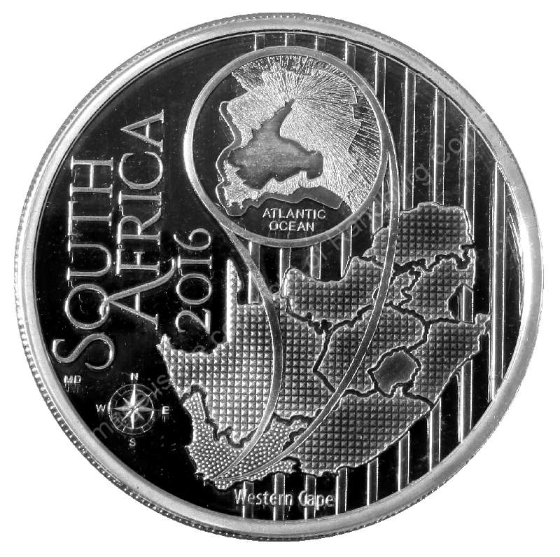 2016 R5 1oz Sterling Silver color Cliff Gladiolus Kogelberg Biosphere coin ob