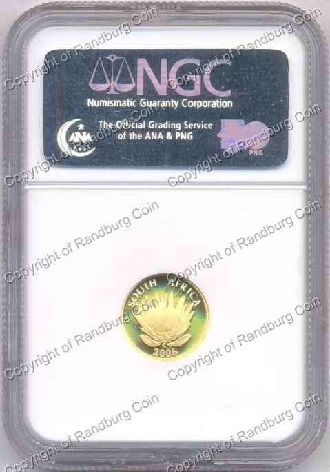 2006 R5 Tenth oz PF69 Tutu Protea Coin rev