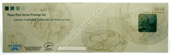 2010 Silver 50c 20c 10c 5c Prestige Set Peace Park Series Lubombo cert ob