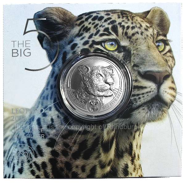 *#* 2023 1oz R5 Fine Silver Leopard Brilliant Uncirculated Big Five Series 2 *#*