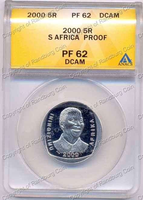 *#* 2000 Proof R5 Mandela - ANACS Graded PF62 DCAM *#*