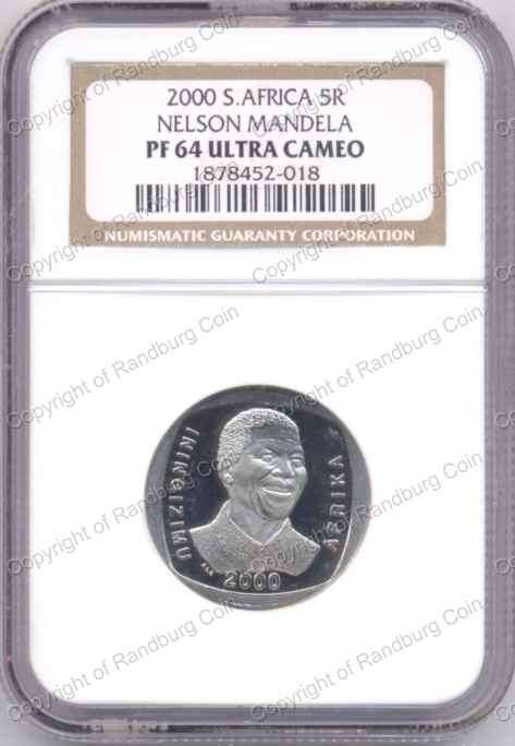 *#* 2000 Proof R5 Mandela PF64 NGC Slabbed *#*