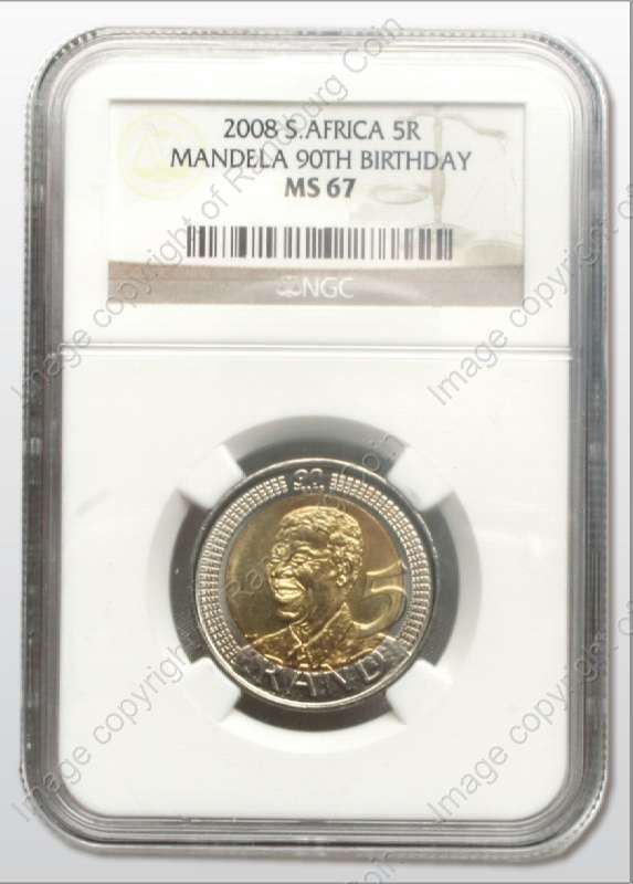 *#* 2008 UNC R5 90th Mandela Birthday MS67 NGC Slabbed *#*