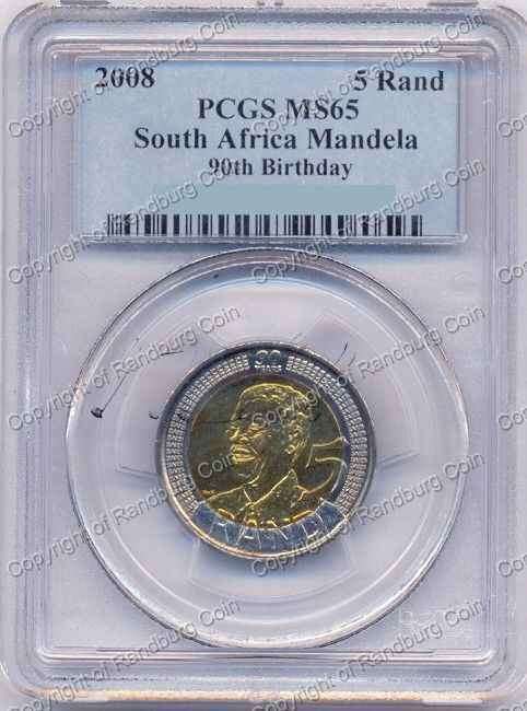 *#* 2008 Mandela 90th Birthday Uncirculated R5 PCGS Graded MS65 *#*