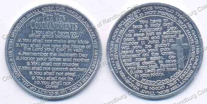 *#* Mixed Alloys Religious Medallion with 10 Commandments plus Bible Verses *#*