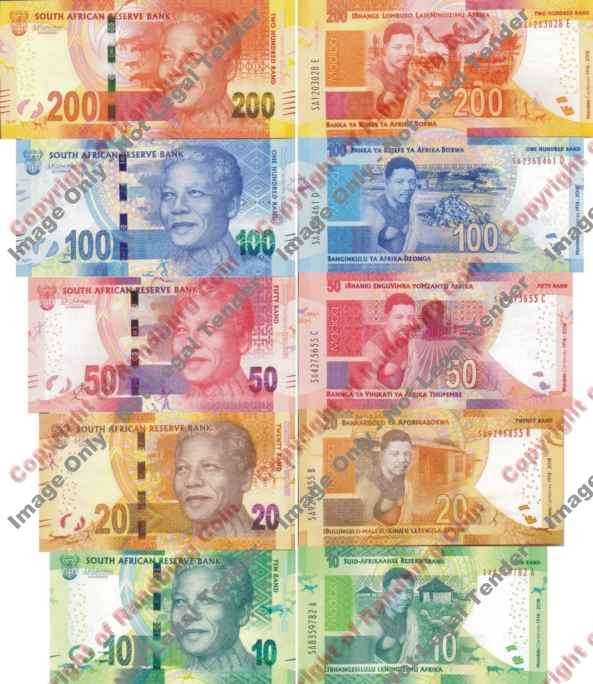 *#* L Kganyago-2nd Issue-Mandela Centenary Set of "SA" prefix Notes - UNCIRCULATED*#*