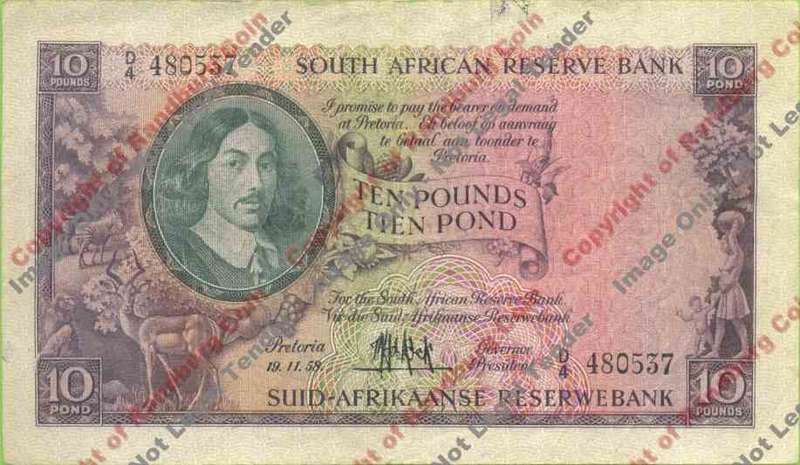 *#* MH DE KOCK - 3rd Issue - Ten Pound Eng/Afr - VF -Edge tear in top border *#*