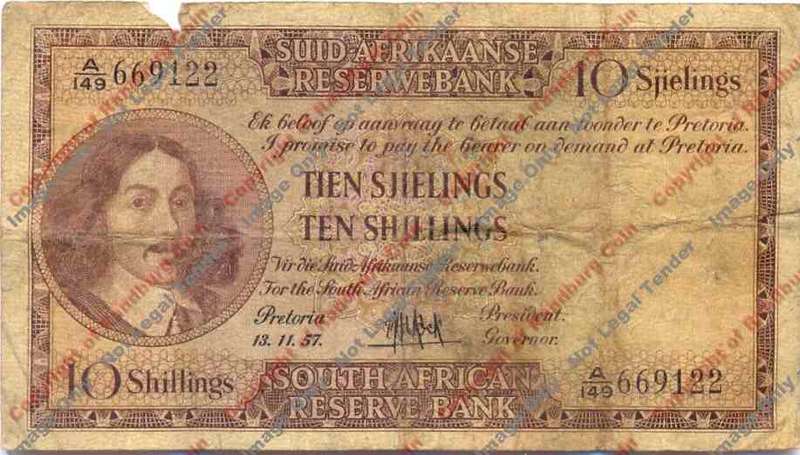 *#* MH DE KOCK - 3rd Issue - Ten Shillings - G Afr/eng - see description *#*