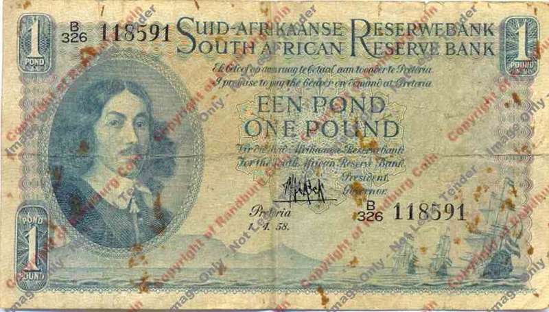 MH de Kock 3rd Issue One Pound Afr/Eng F+