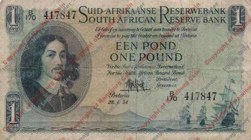 *#* MH DE KOCK - 3rd Issue - One Pound Afr/Eng VF - rev a little dirty *#*