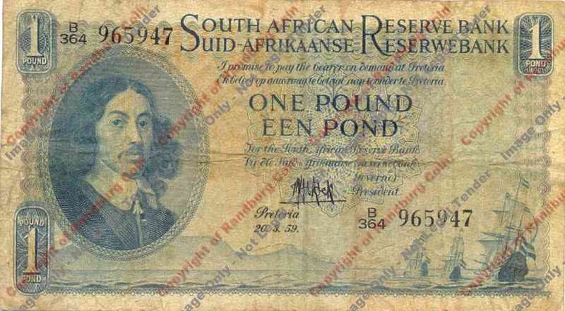 *#* MH DE KOCK - 3rd Issue - One Pound Eng/Afr - F - Dirty *#*