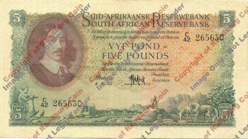 *#* MH DE KOCK - 3rd Issue - Five Pound Afr/Eng EF *#*