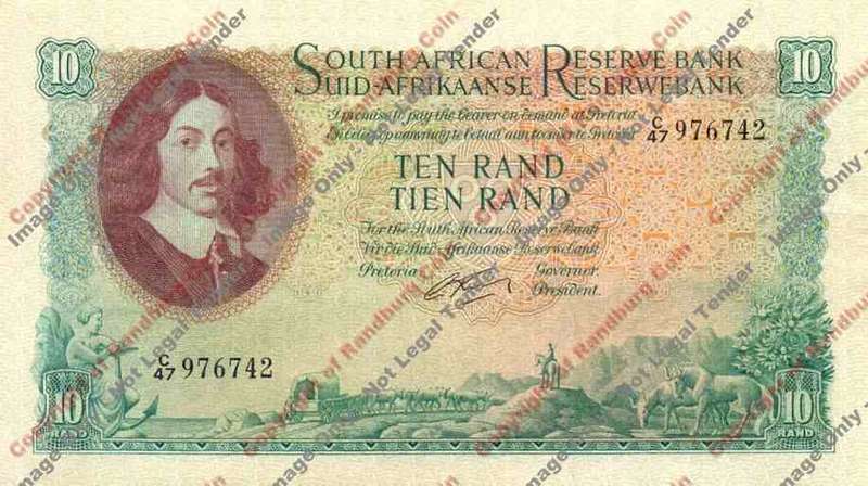 *#* G RISSIK - 1st Issue - 10 Rand Eng/Afr - VF+ *#*
