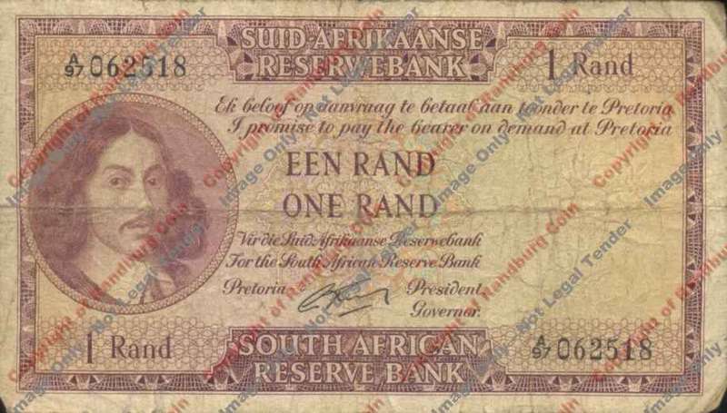 *#* G RISSIK - 1st Issue - 1 Rand Afr/Eng - F - see description *#*