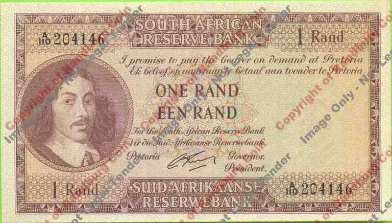 *#* G RISSIK - 1st Issue - 1 Rand - Eng/Afr - EF - Small brown mark on reverse *#*