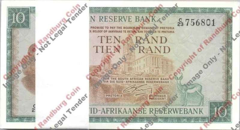 *#* G Rissik - 2nd Issue - Ten Rand Notes UNC - 100 in sequence *#*