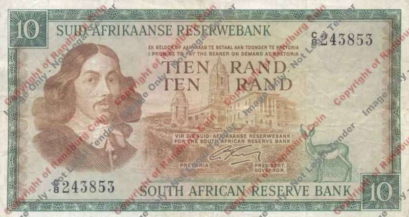 *#* G RISSIK - 2nd Issue - 10 Rand - Afr/Eng - VF *#*