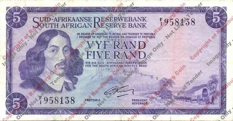 *#* G RISSIK - 2nd Issue - 5 Rand - Afr/Eng - F1 - VF *#*
