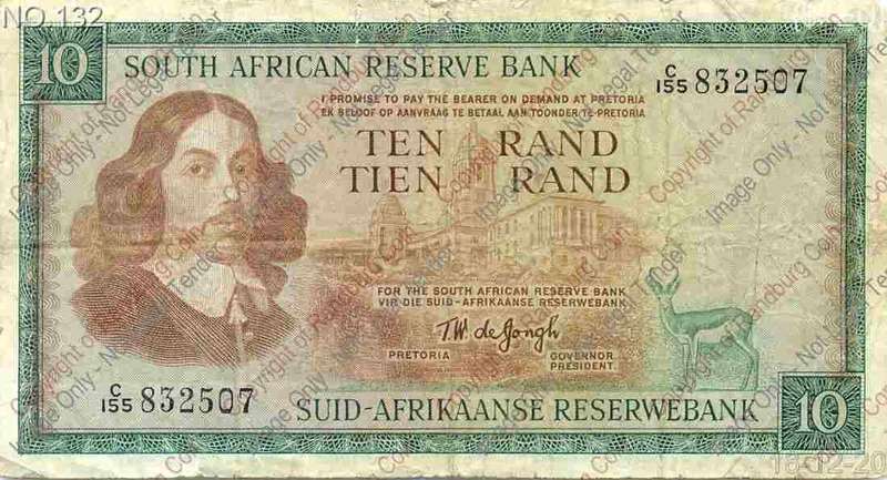 *#* TW de JONGH - 1st Issue - 10 Rand Eng/Afr - F+ - See description *#*