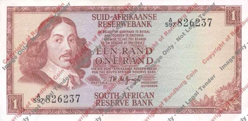 *#* TW de JONGH - 1st Issue - 1 Rand 1967 Afr/Eng - EF *#*