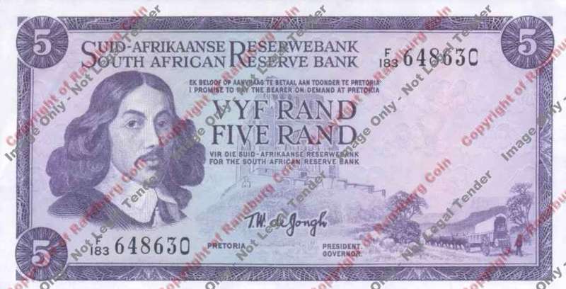 *#* TW de JONGH - 1st Issue - 5 Rand Afr/Eng - AU *#*