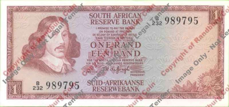 *#* TW de JONGH - 2nd Issue - 1 Rand - Eng/Afr - AU *#*