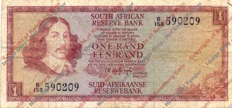 *#* TW de JONGH - 2nd Issue - 1 Rand - Eng/Afr - F+ - a bit dirty*#*