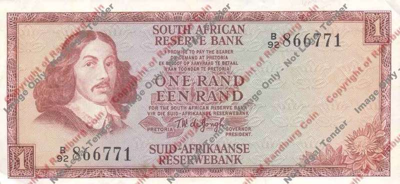 *#* TW de JONGH - 2nd Issue - 1 Rand - Eng/Afr - VF+ *#*
