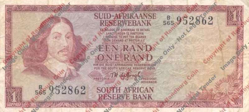 *#* TW de JONGH - 3rd Issue - 1 Rand Afr/Eng - F+ - Dirty *#*