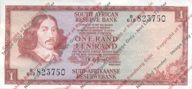 *#* TW de JONGH - 3rd Issue - 1 Rand Eng/Afr - VF+ *#*