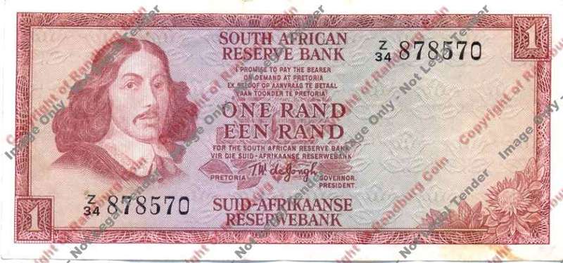 *#* TW de JONGH - 3rd issue - ONE RAND Replacement Z36 - Eng/Afr - VF+