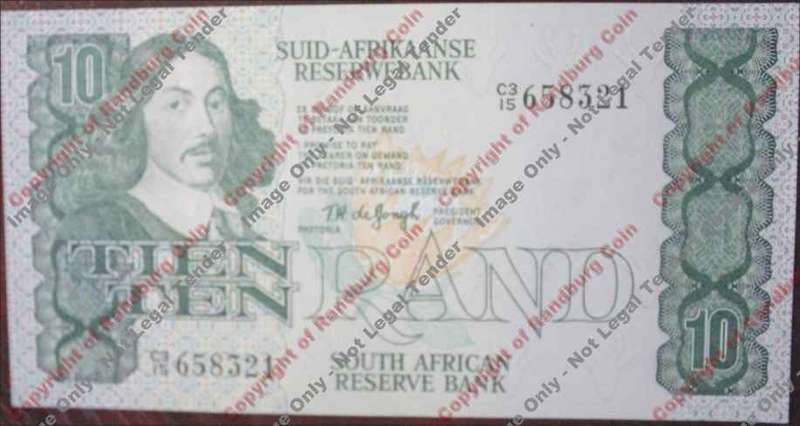 *#* TW de JONGH - 4th Issue - 10 Rand - AU *#*