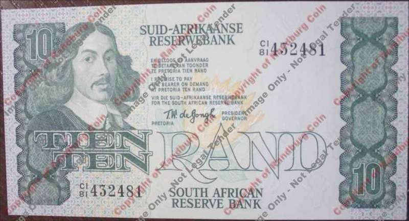 *#* TW de JONGH - 4th Issue - 10 Rand - UNC *#*