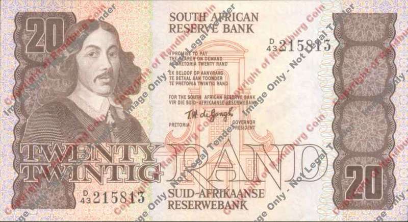 *#* TW de JONGH - 4th Issue - 20 Rand - AU *#*