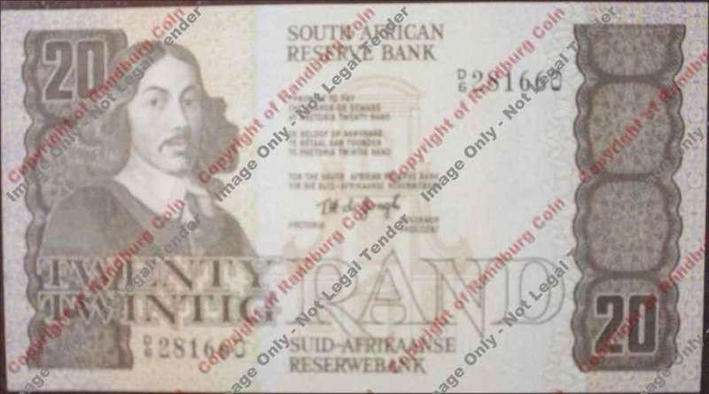 *#* TW de JONGH - 4th Issue - 20 Rand - UNC *#*