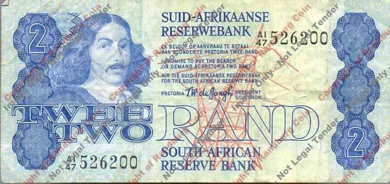 *#* TW de JONGH - 4th Issue - 2 Rand - F - see description *#*