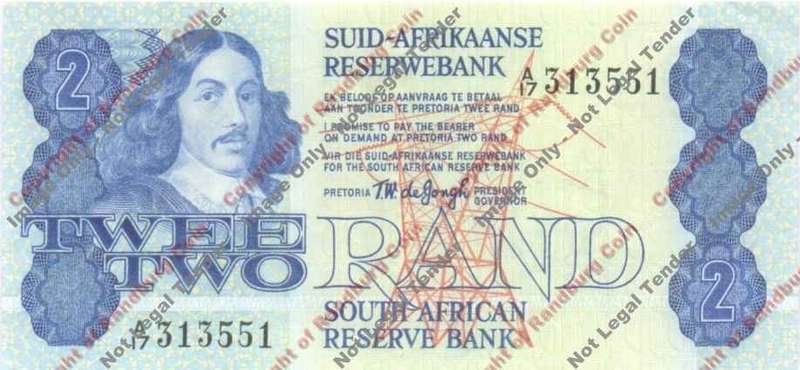 *#* TW de JONGH - 4th Issue - 2 Rand - VF+ *#*
