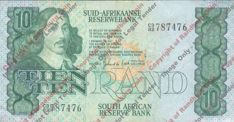 *#* GPC De Kock 1st Issue - Ten Rand VF+ Note *#*