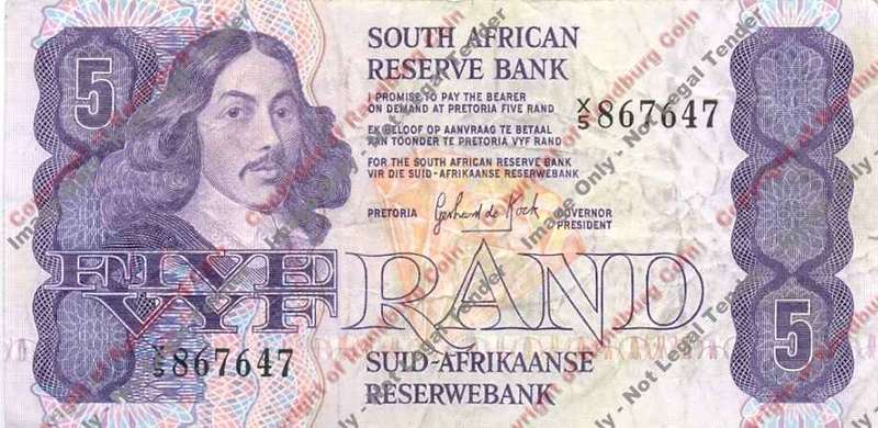 *#* GPC De Kock 2nd Issue - Five Rand - VF - X9 Replacement Note - Dirty*#*