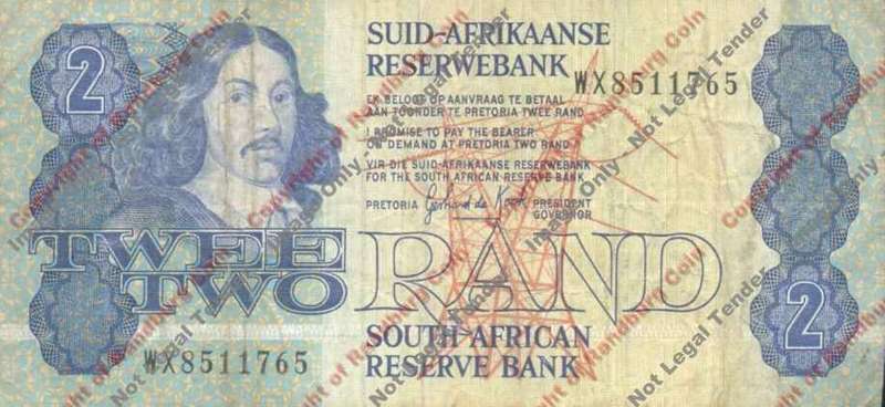 *#* GPC De Kock 3rd Issue - Two Rand WX Replacement Note F - Dirty *#*