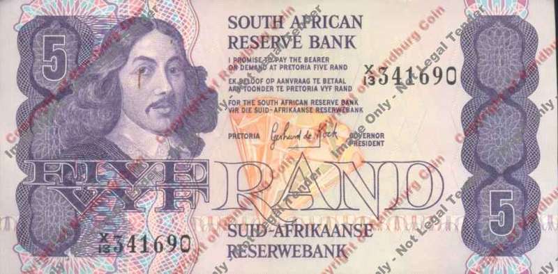 *#* GPC De Kock 3rd Issue - Five Rand - VF+ - Eng/Afr X13 Replacement Note*#*