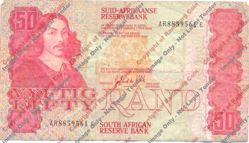 *#* GPC De Kock 3rd Issue - Fifty Rand Note - F+ - see description *#*