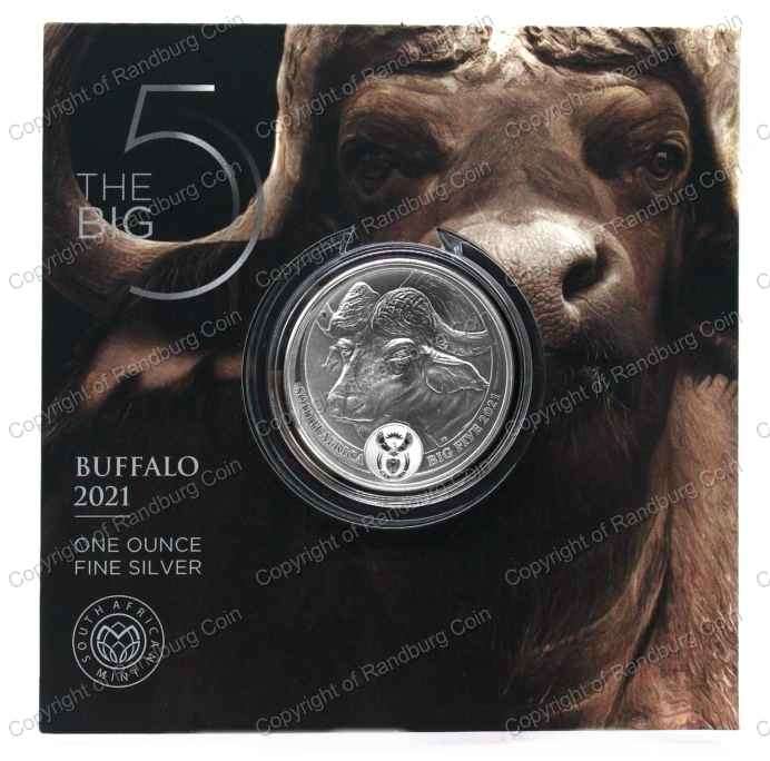 2021 R5 1oz Fine Silver Brilliant Uncirculated Big Five Series Cape Buffalo