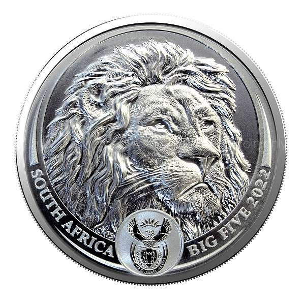 2022 1oz R5 Fine Silver Lion Brilliant Unc Big Five Series Coin ob