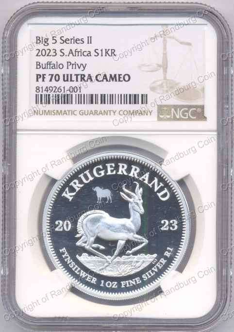 *#* 2023 Silver 1oz Krugerrand Buffalo Privy Mark NGC PF70 *#*