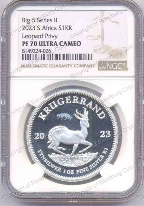 *#* 2023 Silver 1oz Krugerrand Leopard Privy Mark NGC PF70 *#*