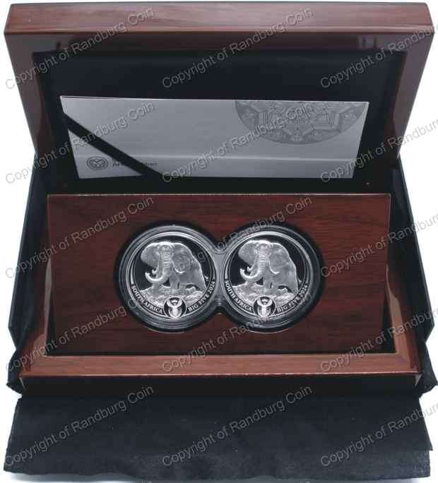 2024 Twin 1oz Fine Silver Proof R5 Big Five Series III Elephant Coin Set